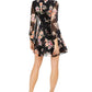 Blusa feminina com estampa floral Bar III, manga curta e flare, tamanho X-G