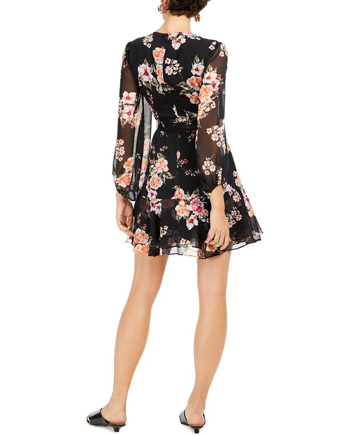 Blusa feminina com estampa floral Bar III, manga curta e flare, tamanho X-G