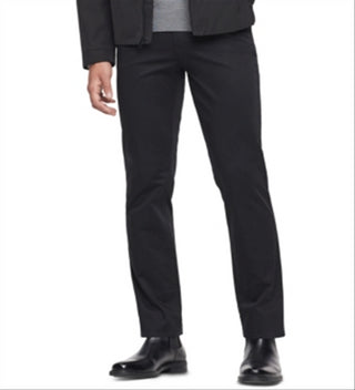 Calça Calvin Klein Masculina Slim Fit Autêntica de Cetim com Cinco Bolsos Preta Tamanho 38X30