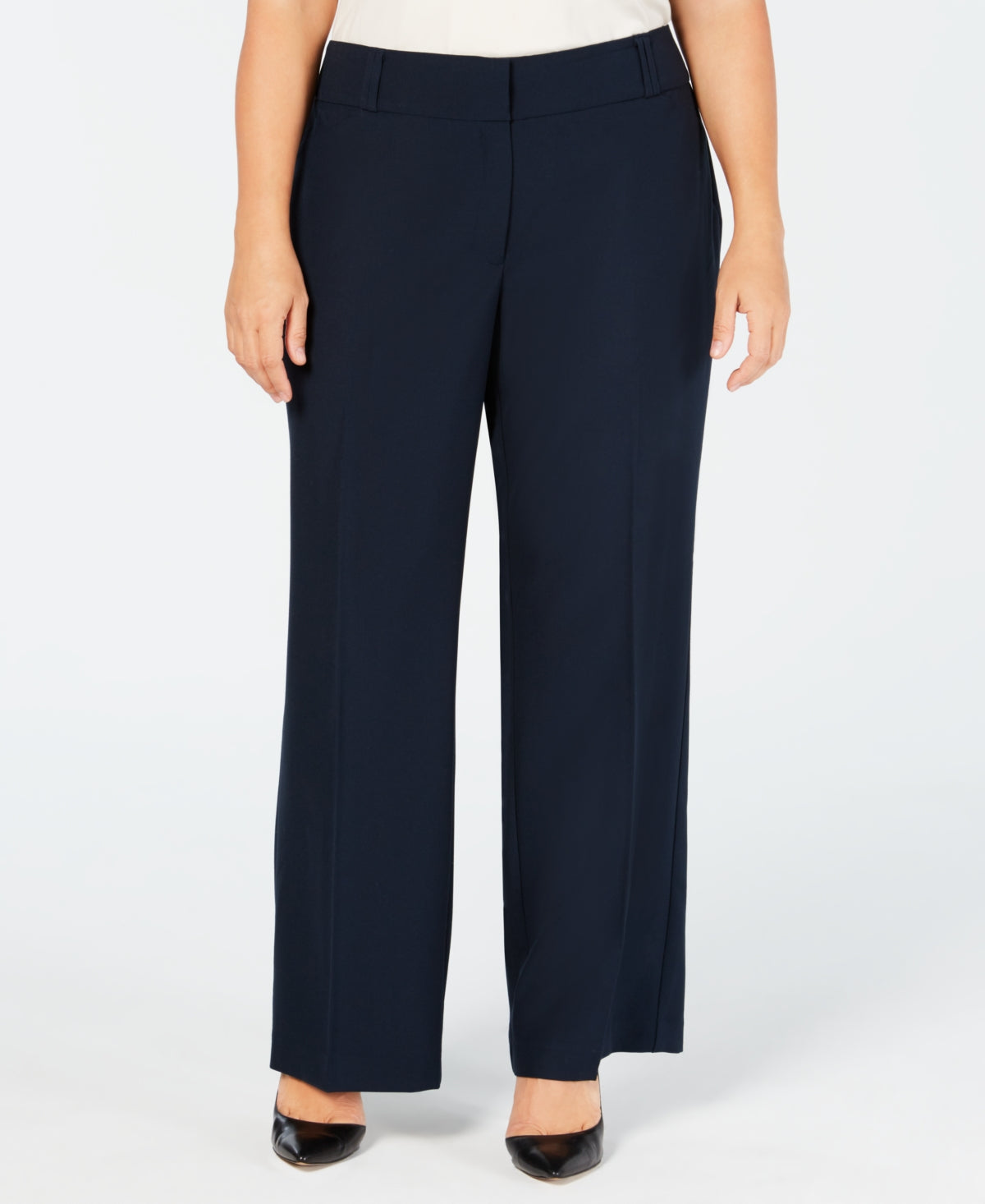 Calça feminina Alfani Curvy Bootcut Tummy Control Azul Tamanho 24W