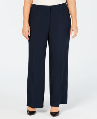 Alfani Women's Curvy Bootcut Tummy Control Pants Blue Size 24W