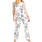 Conjunto de pijama feminino com estampa de renda Charter Club, tamanho X-G, branco