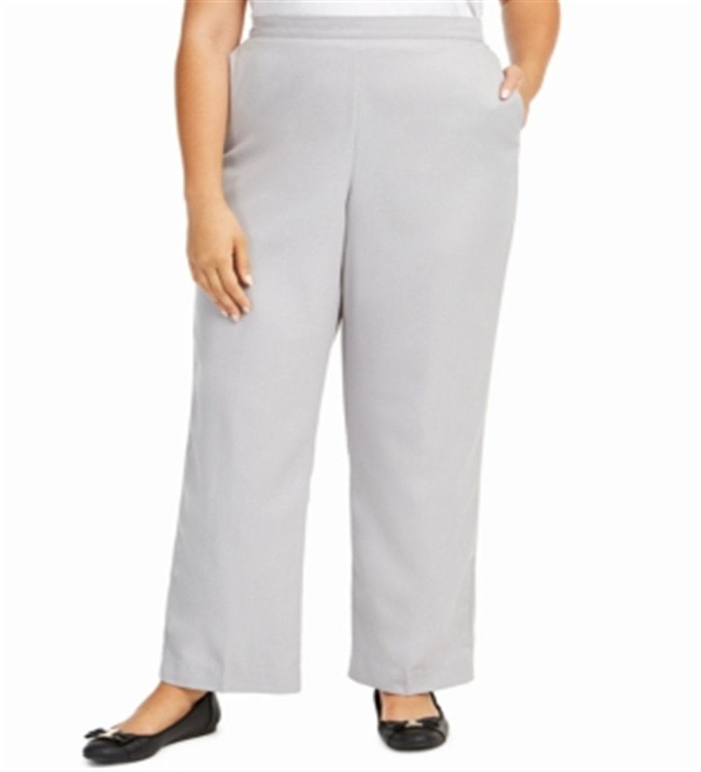 Calça feminina Alfred Dunner Lake Geneva cinza tamanho 20W