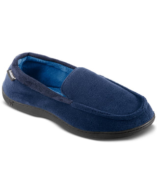 Chinelo masculino Isotoner Jared Moc-Toe com espuma viscoelástica, azul, tamanho M