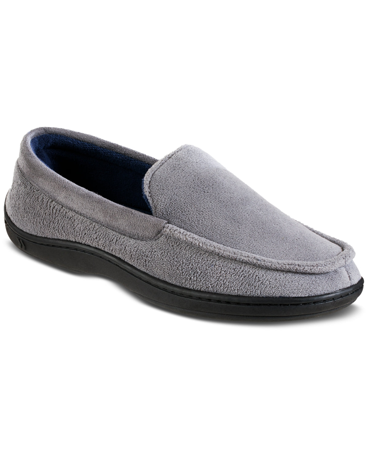Chinelo masculino Isotoner Jared Moc-Toe com espuma viscoelástica, cinza, tamanho G