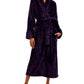 Charter Club Robe feminino de pelúcia em zigue-zague longo e aconchegante, roxo, tamanho extragrande