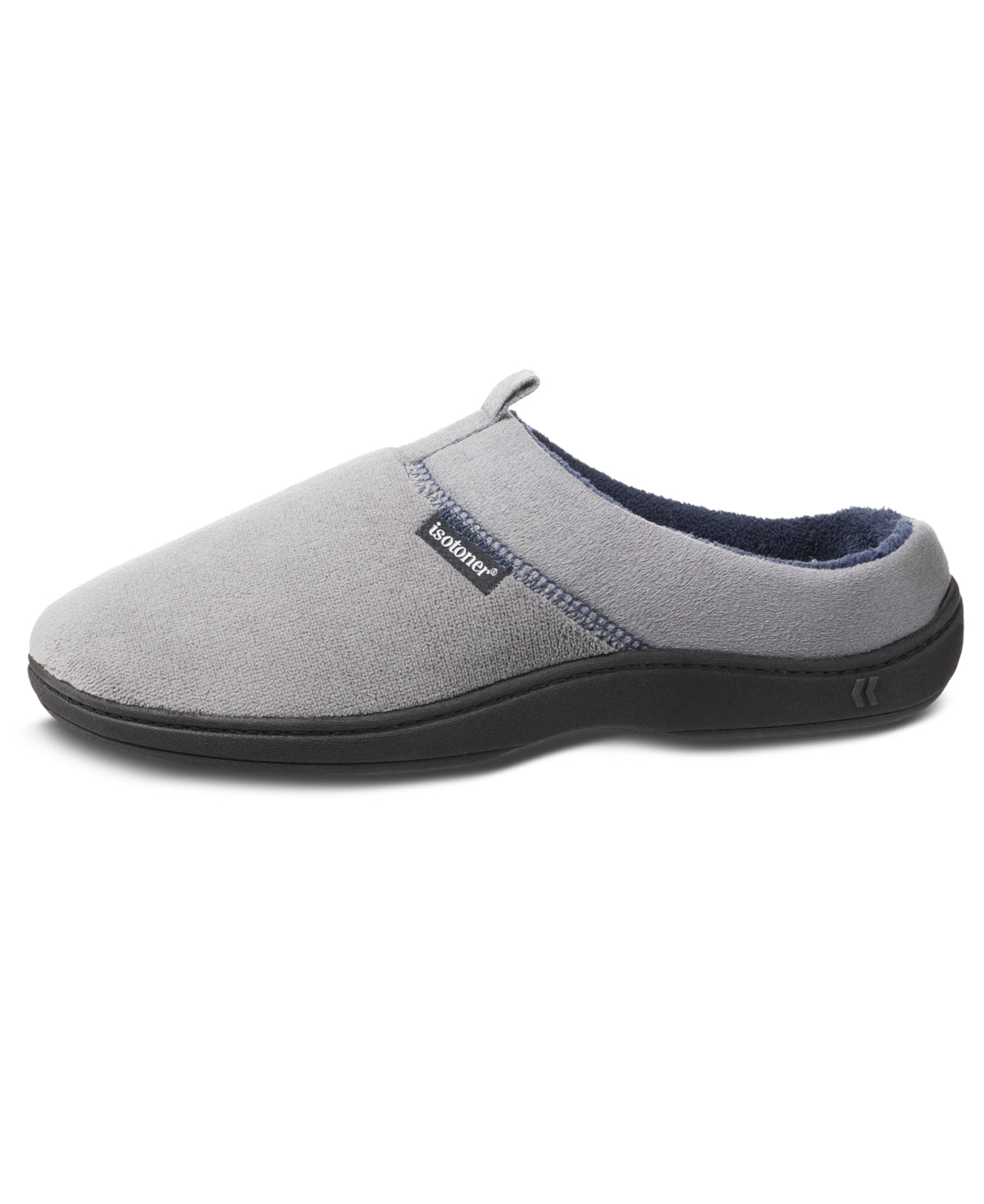 Chinelo masculino Isotoner Jared Hoodback com espuma viscoelástica, cinza, tamanho 2XL