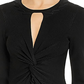 Vestido suéter feminino GUESS com frente torcida e ponto chicote, preto, tamanho X-S