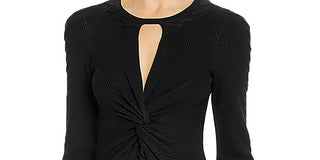 Vestido suéter feminino GUESS com frente torcida e ponto chicote, preto, tamanho X-S