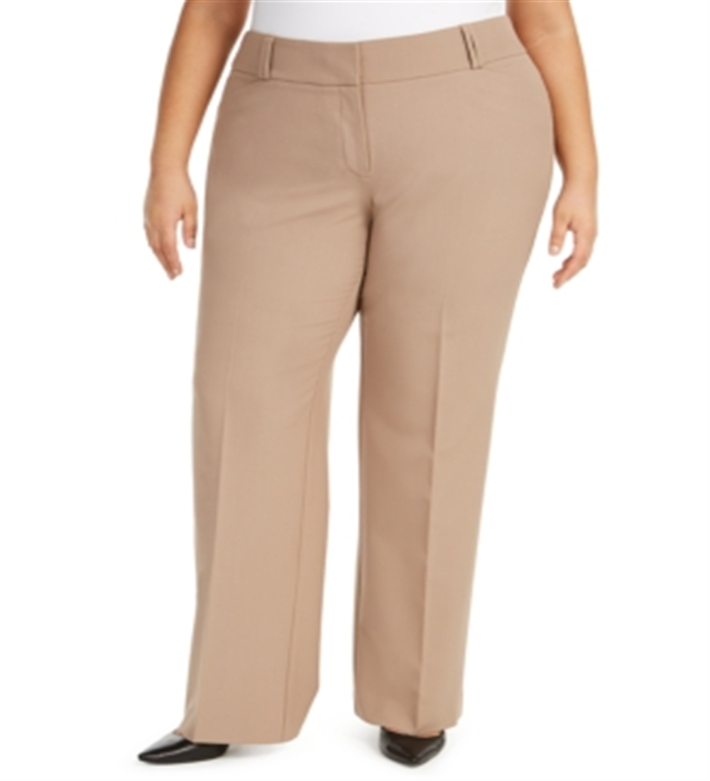 Calça feminina Alfani Curvy Bootcut Tummy Control, bege, tamanho 24W