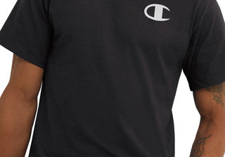 Camiseta masculina Champion Classic Logo Graphic Crewneck, preta, tamanho pequeno