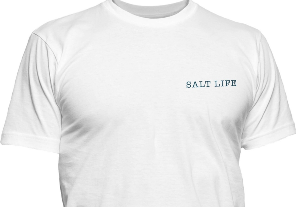 Camiseta masculina de manga curta Stay Anchored da Salt Life, branca, tamanho pequeno