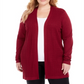 Karen Scott Cardigan Feminino de Tricô com Frente Aberta Vermelho Tamanho 0X