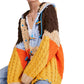 Cardigan com capuz feminino Free People Perfectly Patched, amarelo, tamanho médio