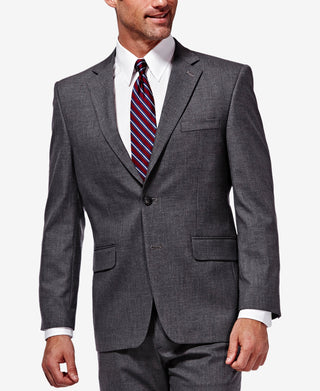 Jaqueta masculina JM Haggar Classic/Regular Fit Stretch Sharkskin Cinza Tamanho 42L