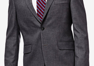 Jaqueta masculina JM Haggar Classic/Regular Fit Stretch Sharkskin Cinza Tamanho 42L