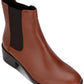 Bota Chelsea Kenneth Cole Comfort Stretch Salt Feminina, bico redondo, salto bloco, sem cadarço, couro, marrom, tamanho 11 M