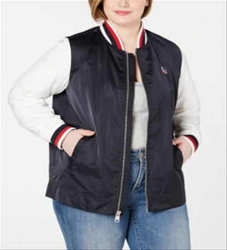 Jaqueta bomber Levi's Colorblocked feminina azul tamanho 1X