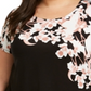 Camiseta feminina estampada Alfani preta tamanho 0X
