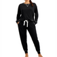 Conjunto de pijama super macio Jenni feminino Twinning, preto, tamanho grande
