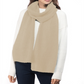 Cachecol feminino canelado liso estilo &amp; co, bege, tamanho regular
