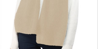 Cachecol feminino canelado liso estilo &amp; co, bege, tamanho regular