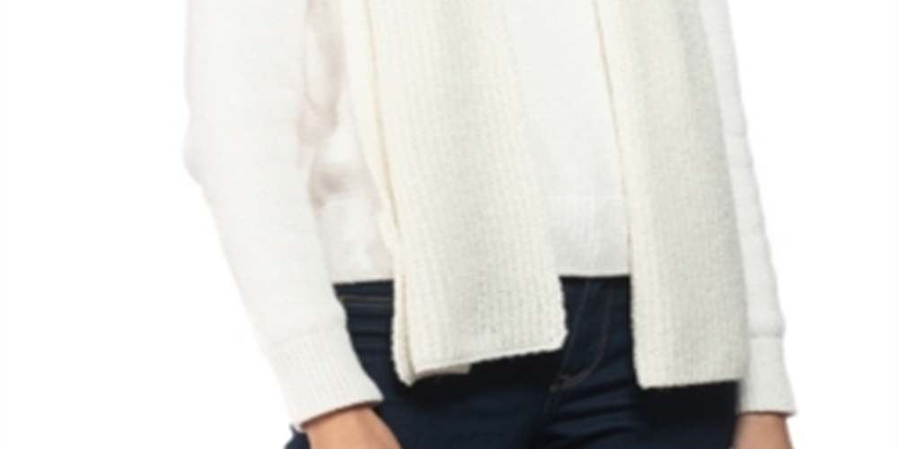 Cachecol metálico canelado feminino Style &amp; Co, branco, tamanho regular