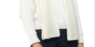 Cachecol metálico canelado feminino Style &amp; Co, branco, tamanho regular