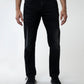 Calça jeans masculina Lazer Denim cintura média perna reta preta tamanho 36x30