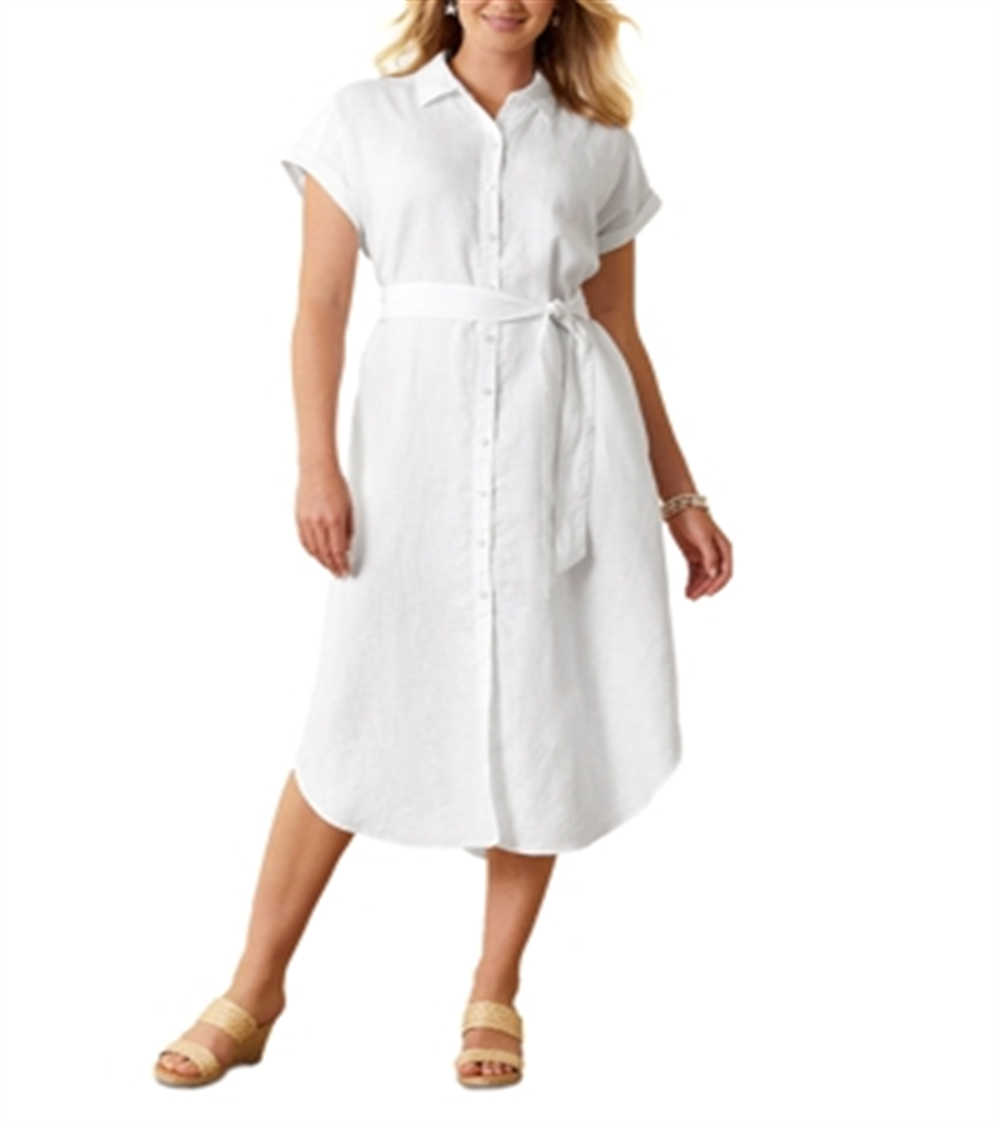 Vestido longo Tommy Bahama Coastalina Linen, branco