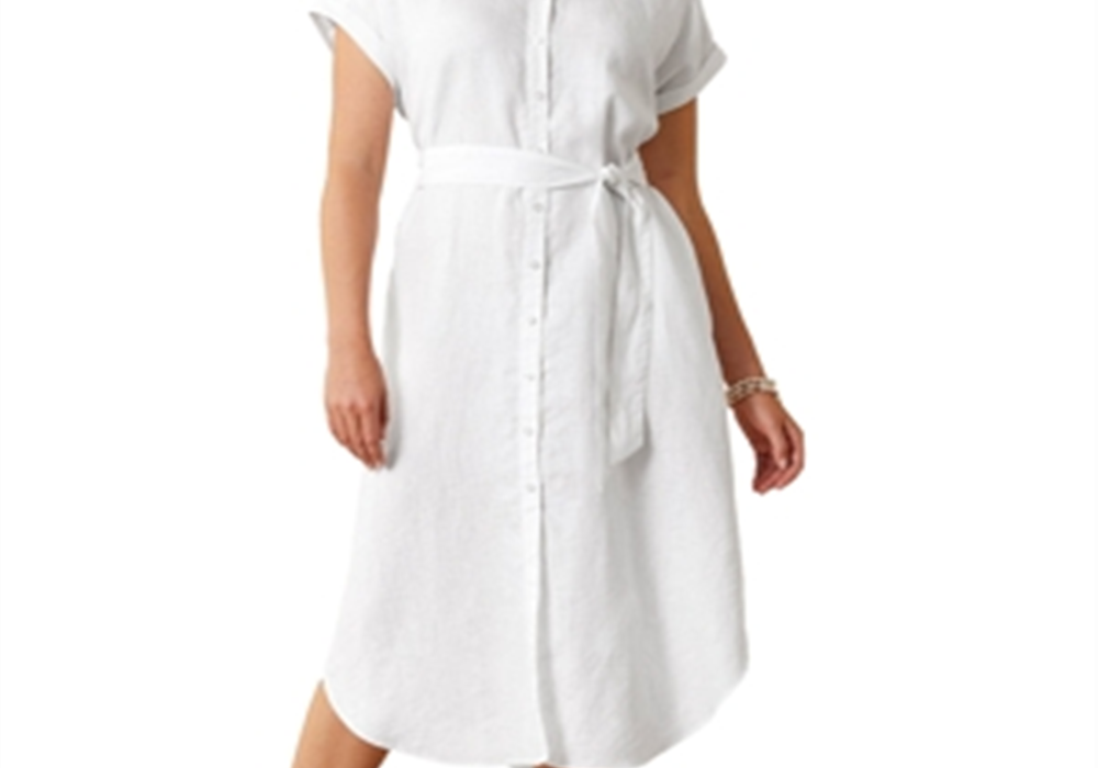 Vestido longo Tommy Bahama Coastalina Linen, branco