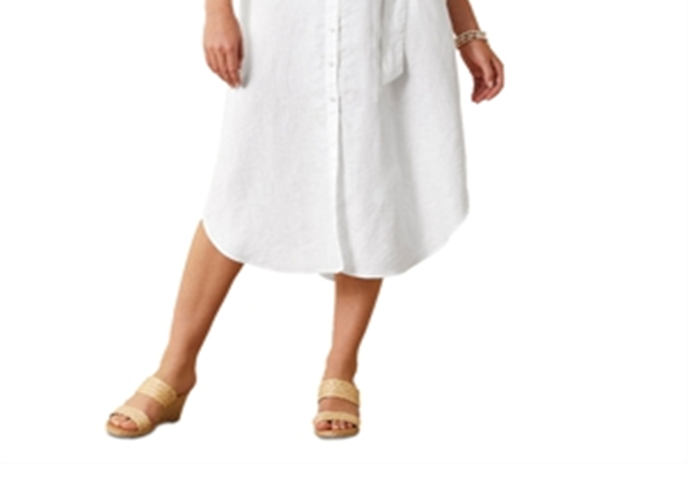 Vestido longo Tommy Bahama Coastalina Linen, branco