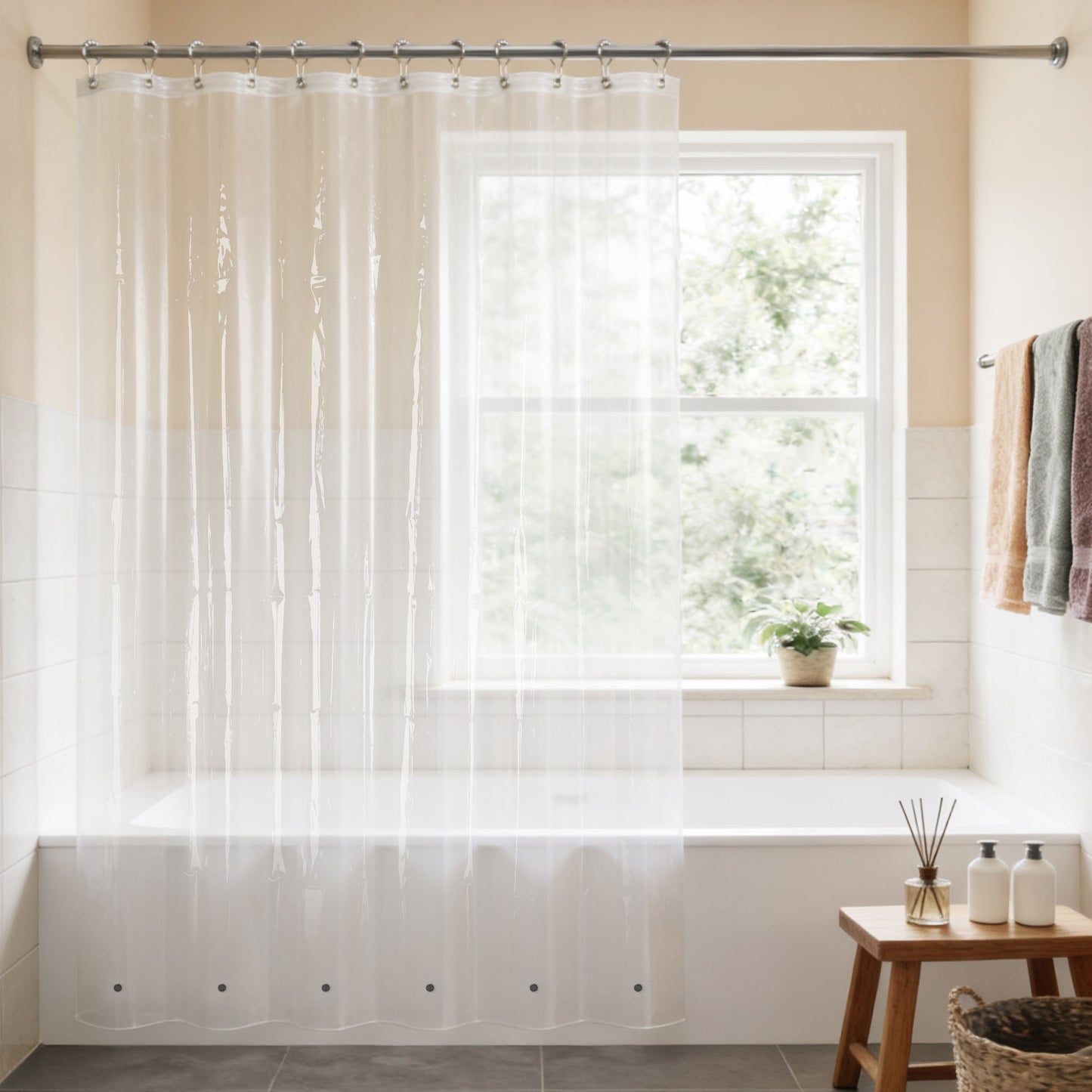 Simply Essentialâ Waterproof PEVA Medium Weight Shower Curtain Liner
