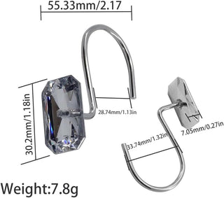 Conjunto de 12 ganchos para cortinas de chuveiro resistentes à ferrugem - 6 designs! 