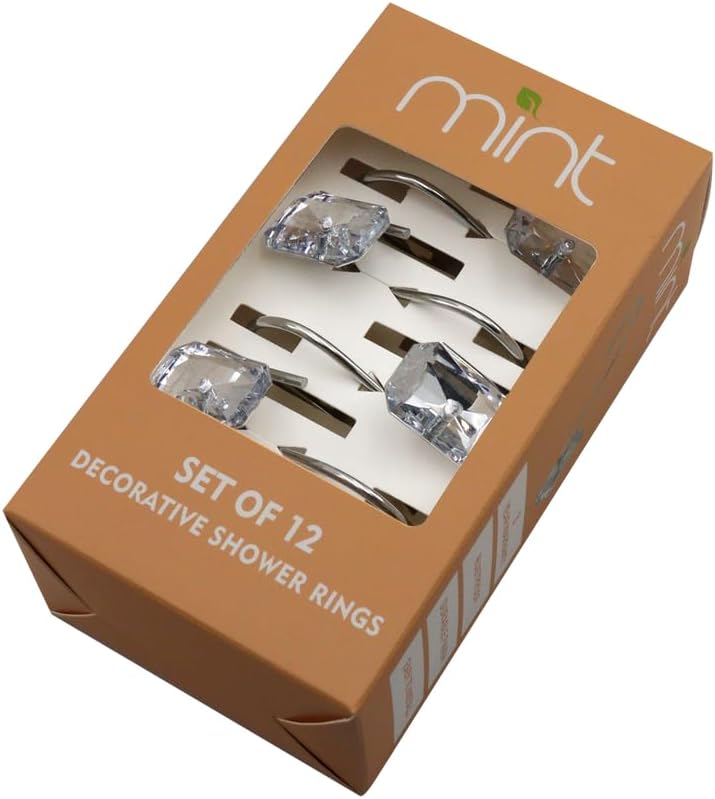 Conjunto de 12 ganchos para cortinas de chuveiro resistentes à ferrugem - 6 designs! 