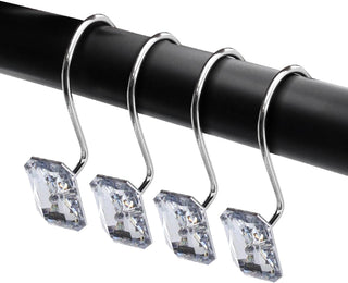 Conjunto de 12 ganchos para cortinas de chuveiro resistentes à ferrugem - 6 designs! 