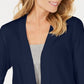 Karen Scott Cardigan feminino de algodão aconchegante, azul-marinho, tamanho extrapequeno