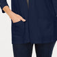 Karen Scott Cardigan feminino de algodão aconchegante, azul-marinho, tamanho extrapequeno