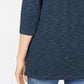 Karen Scott Blusa Feminina Gola Canoa Space-Dyed Azul Marinho Tamanho Médio