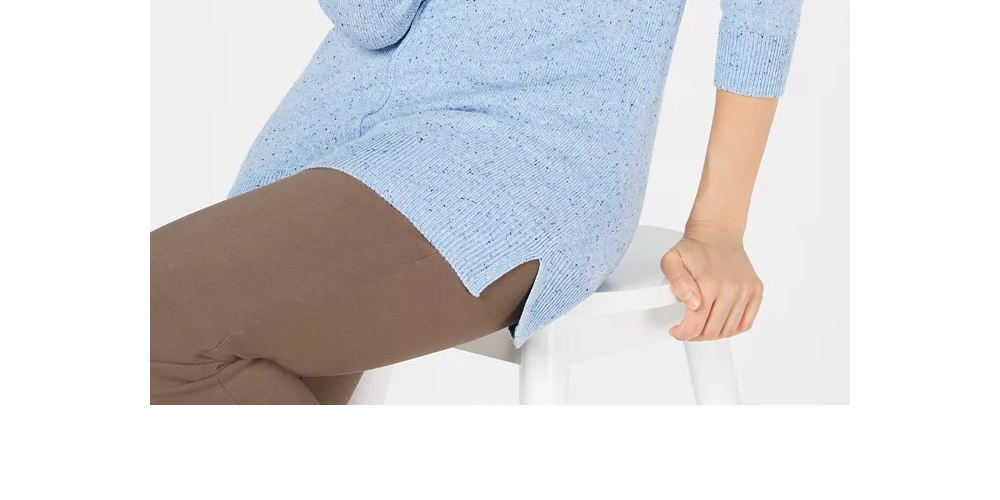 Karen Scott Suéter Feminino Gola Mock Shimmer Azul Tamanho XXG