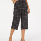 Calças culotte femininas estampadas com cinto Alfani, pretas, tamanho 6, pequena