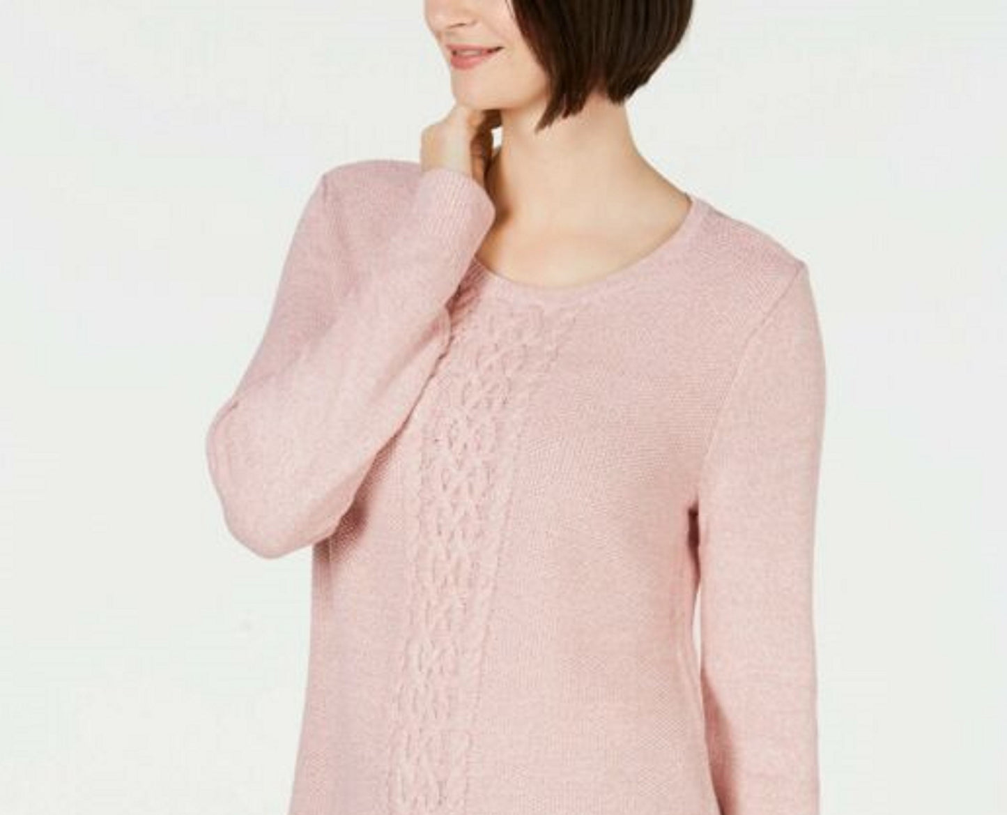 Karen Scott Suéter Feminino de Tricô com Painel Rosa Tamanho P