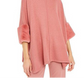 Poncho Alfani Feminino com Punho de Pele Sintética Rosa Tamanho X-G
