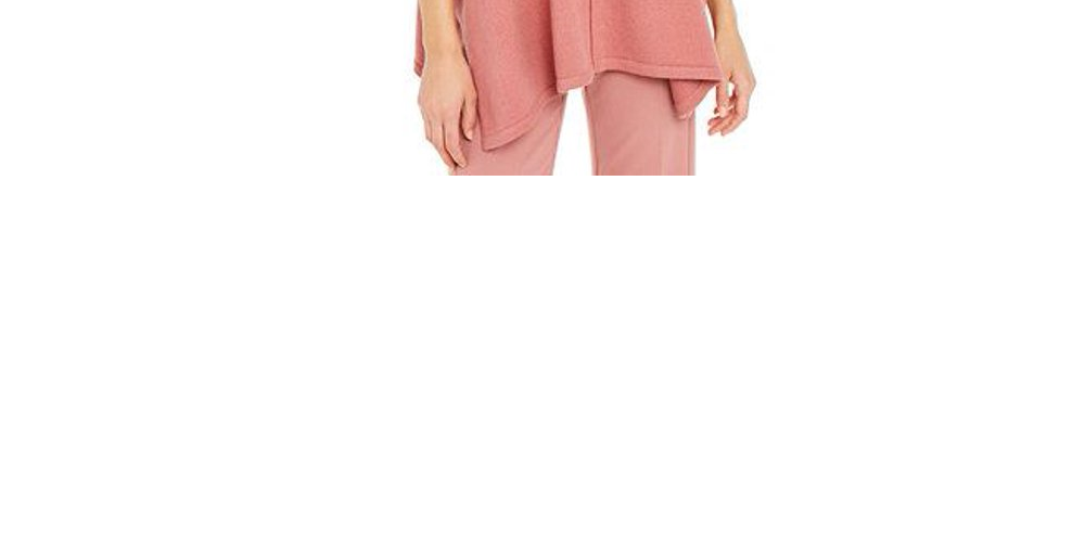 Poncho Alfani Feminino com Punho de Pele Sintética Rosa Tamanho X-G