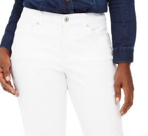 Jeans Curvy-Fit com Punho e Namorada Feminino Style &amp; Co, Branco, Tamanho 16