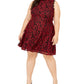 Vestido Plus Size Juvenil City Studios Renda Fit &amp; Flare Vermelho Tamanho 22W