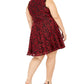 Vestido Plus Size Juvenil City Studios Renda Fit &amp; Flare Vermelho Tamanho 22W