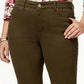 Jeans feminino estilo &amp; co com controle de barriga e perna reta, verde, tamanho 6