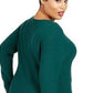 Suéter Alfani Feminino com Detalhe de Botão e Canelado Verde Tamanho X-G