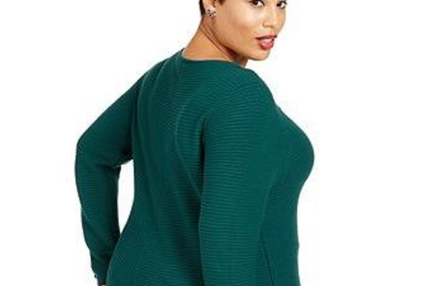 Suéter Alfani Feminino com Detalhe de Botão e Canelado Verde Tamanho X-G